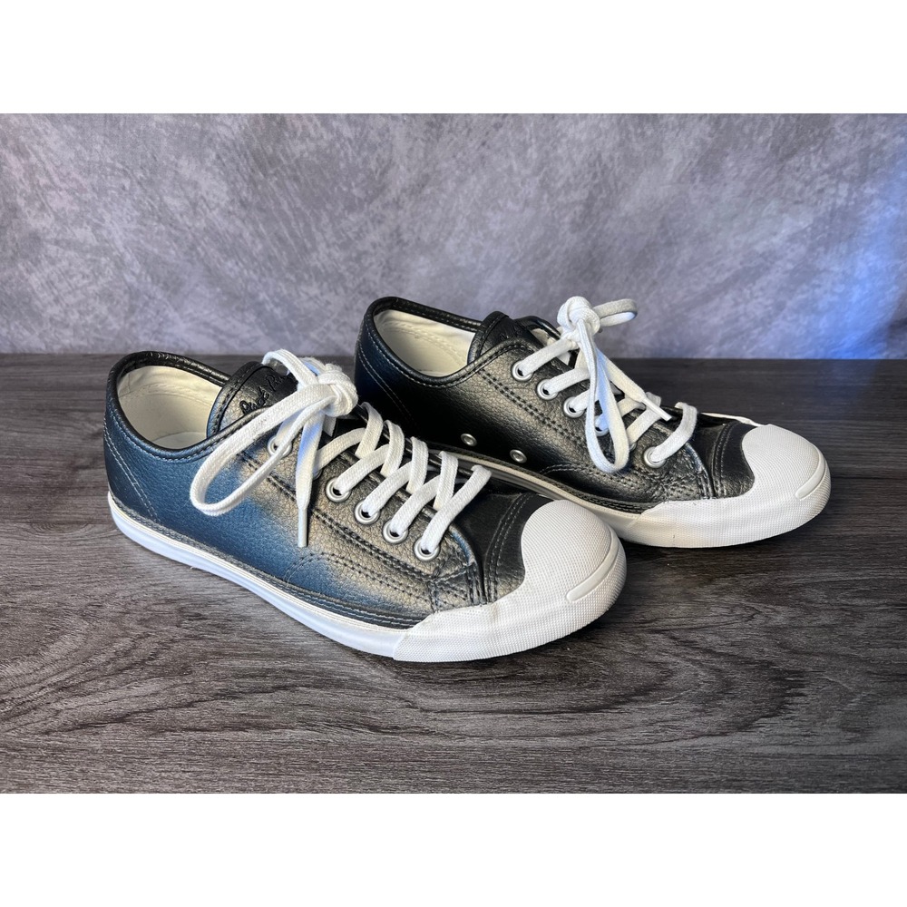 Converse Jack Purcell Ox Low Top Leather Gunmetal Gray Unisex Sneakers